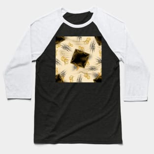 Animal skin texture with gold ornaments Baseball T-Shirt